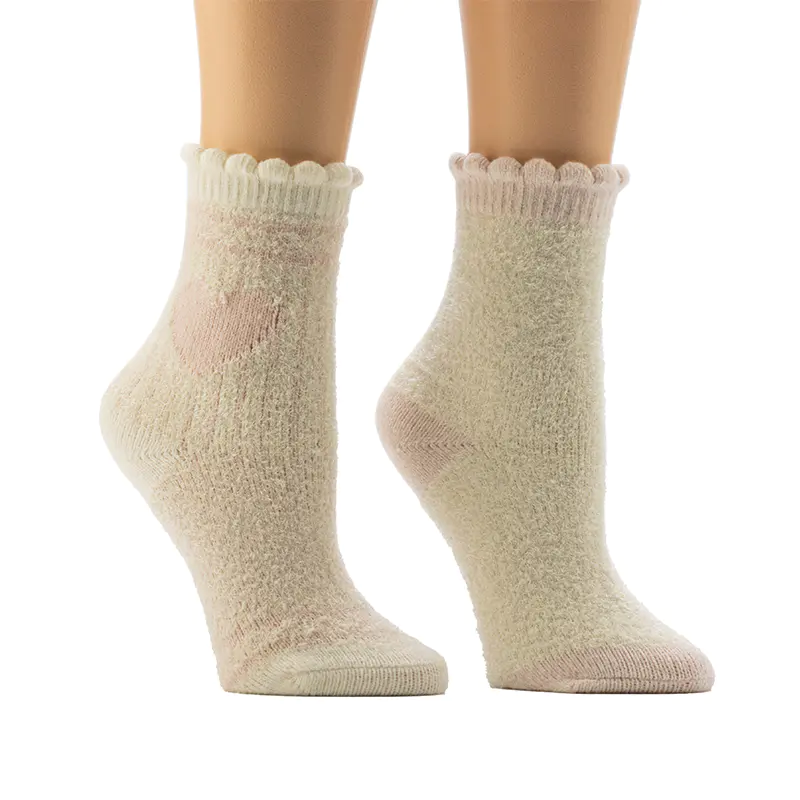 Női Scalop Welt Jacquard Cozy Home zokni