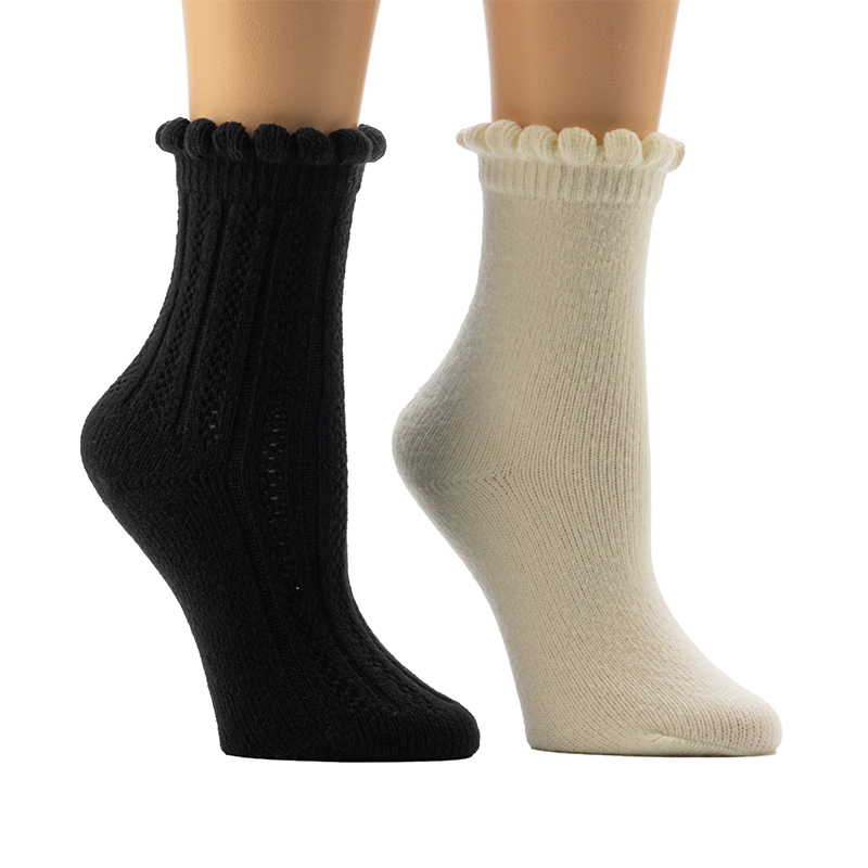 Női Scallop Welt Cozy otthoni zokni