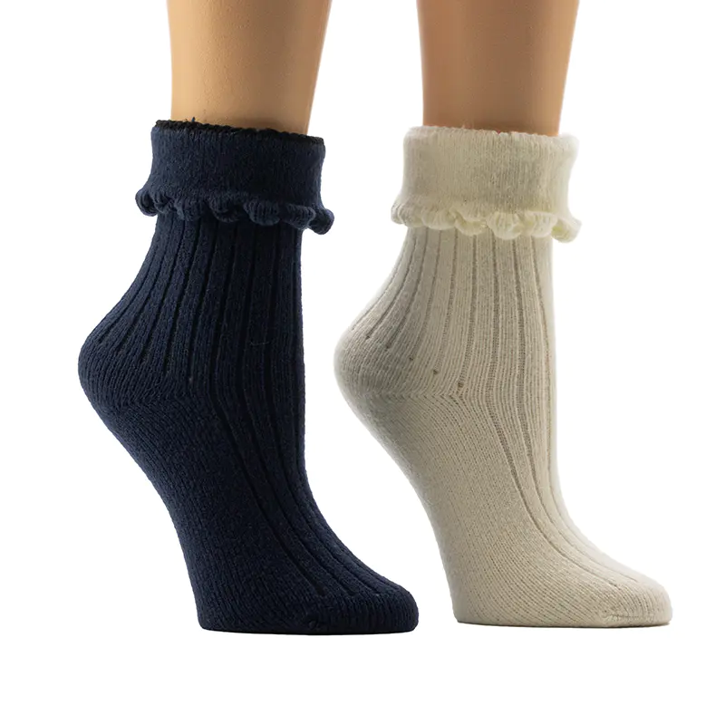 Női Scallop Welt Cozy otthoni zokni
