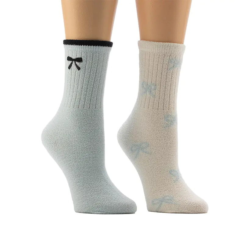 Női masni formájú virágmintás Cozy Home Socks